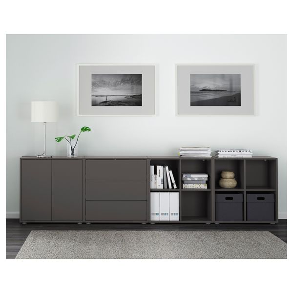 Комбинация шкафов с ножками, 280x35x72 см, темно-серый IKEA EKET ЭКЕТ 591.910.26 - фото 3