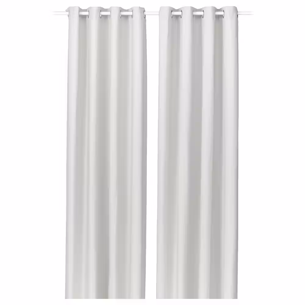 GINSTMOTT ГИНСТМОТТ Гардины, 2 шт. - белый/с петельками 145x300 см - фото 1
