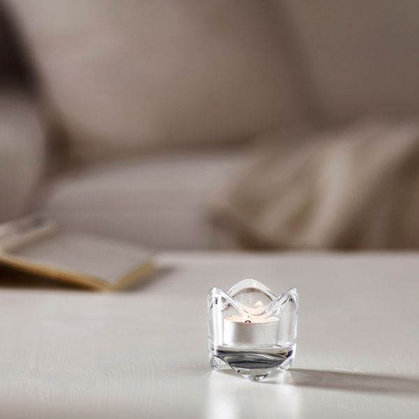 Подсвечник для греющей свечи, прозрачное стекло 6 см IKEA VÄSNAS ВЭСНАС 103.717.07 - фото 2