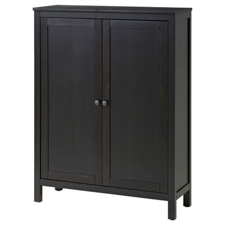 Шкаф с 2 дверьми ХЕМНЭС, черно-коричневый (99x130 см)