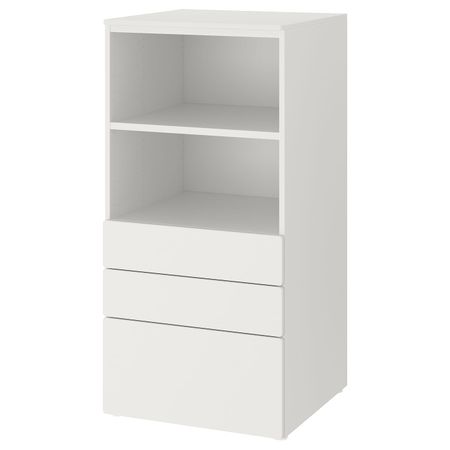 Стеллаж, белый белый/с 3 ящиками 60x57x123 см IKEA SMÅSTAD СМОСТАД / OPPHUS ОПХУС 993.955.78