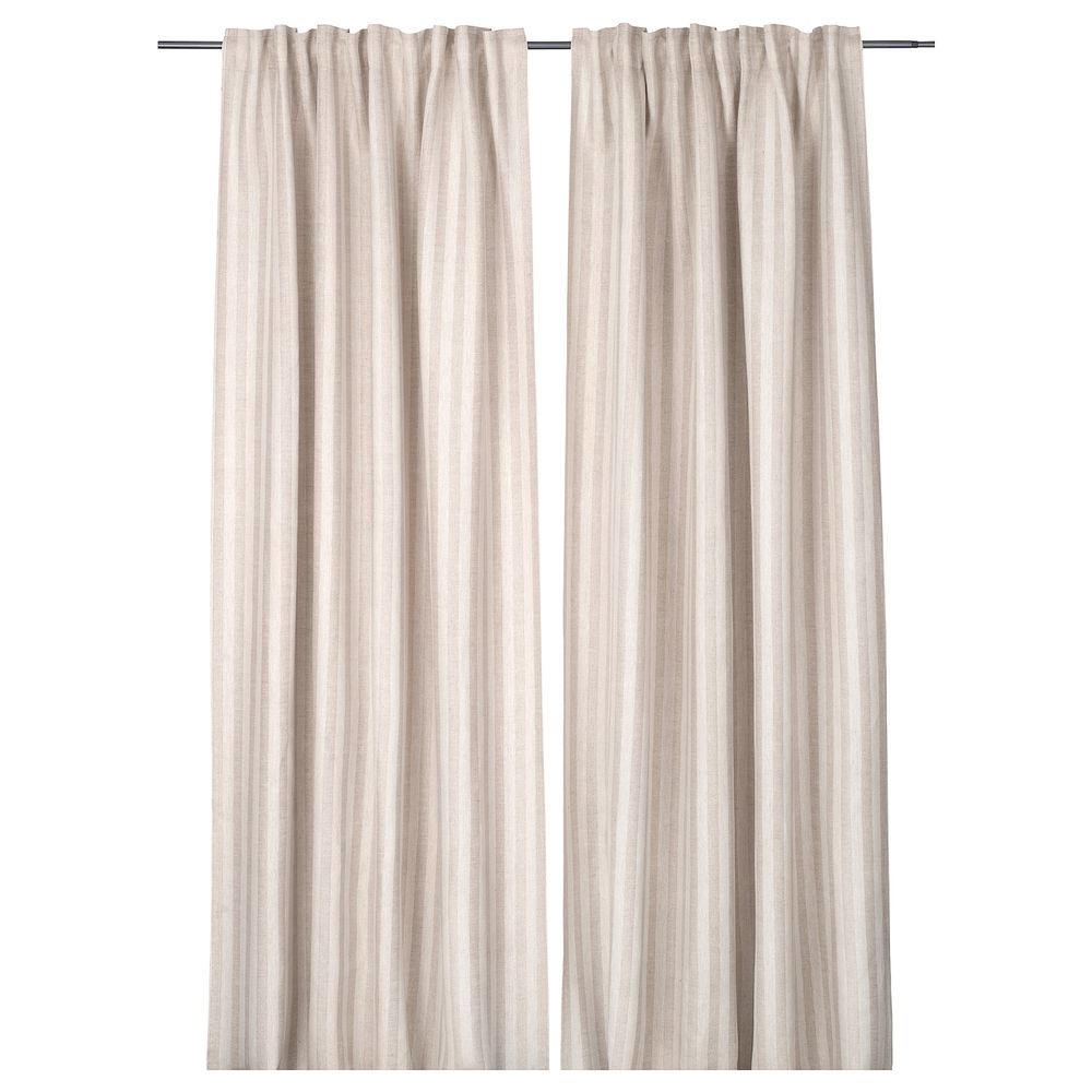 Гардины, 2 шт., естественный 155x300 см IKEA ÅSALIE ОСАЛИЕ 404.937.50 - фото 1