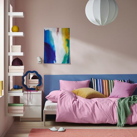 PILTANDVINGE Пододеяльник и наволочка - розовый 150x200/50x60 см