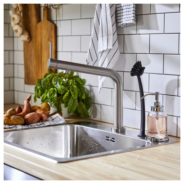 Смеситель кухонный, цвет нержавеющей стали IKEA BOSJÖN БОСШЁН 204.573.81 - фото 6