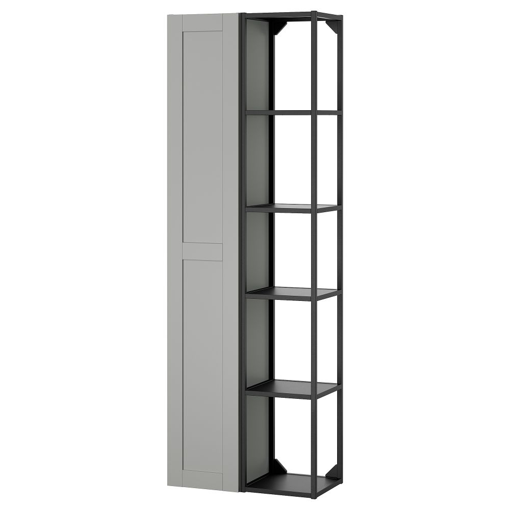 Комбинация для хранения, антрацит, серый каркас, 60x32x180 см IKEA BEGIVENHET БЕГИВЕНХЕТ 695.479.98 - фото 1