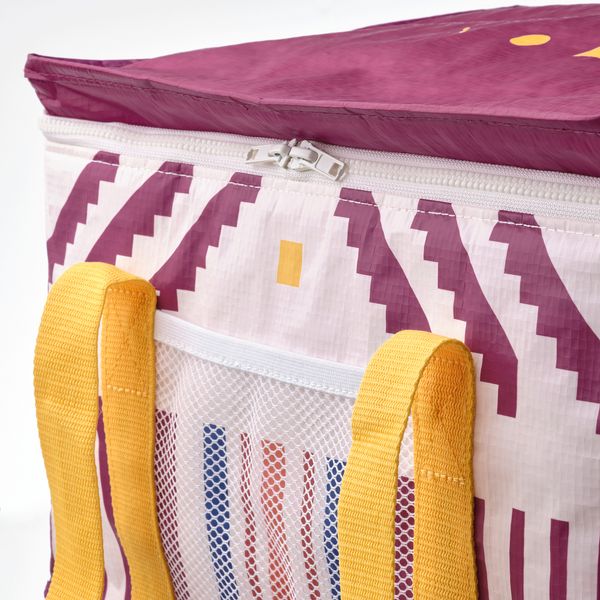 Сумка-холодильник, 38x26x22 см, орнамент «полоска» сиреневый IKEA ÖMSESIDIG 905.460.63 - фото 3