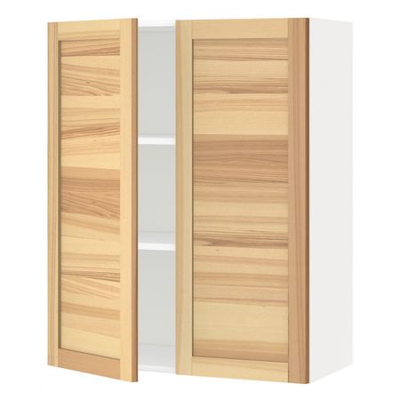 Навесной шкаф с полками/2дверцы, белый/Торхэмн ясень 80x100 см IKEA METOD МЕТОД 792.259.16