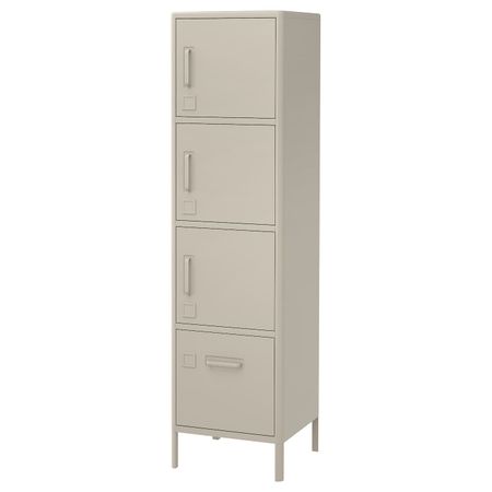 Высокий шкаф с ящиком и дверцами, бежевый 45x172 см IKEA IDÅSEN ИДОСЕН 503.609.62