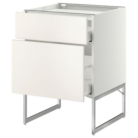 Напольный шкаф, 2 фронтальных панели, 3 ящика МЕТОД / МАКСИМЕРА, белый, Веддинге белый