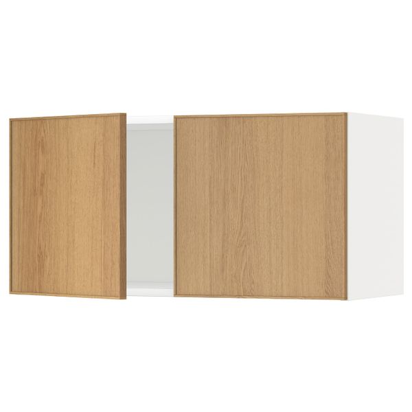 Навесной шкаф с 2 дверями, белый/Экестад дуб 80x40 см IKEA METOD МЕТОД 892.256.33 - схема-чертеж с размерами