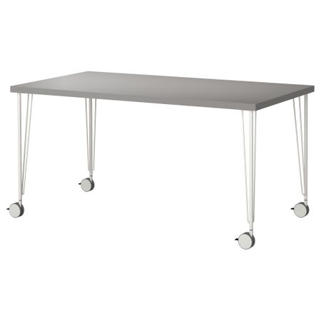 Стол ЛИННМОН / КРИЛЛЕ, серый, белый (150x75 см)