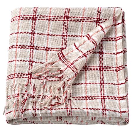 Плед, клетка/красный 130x180 см IKEA НОРДХИЛЬД 304.690.86