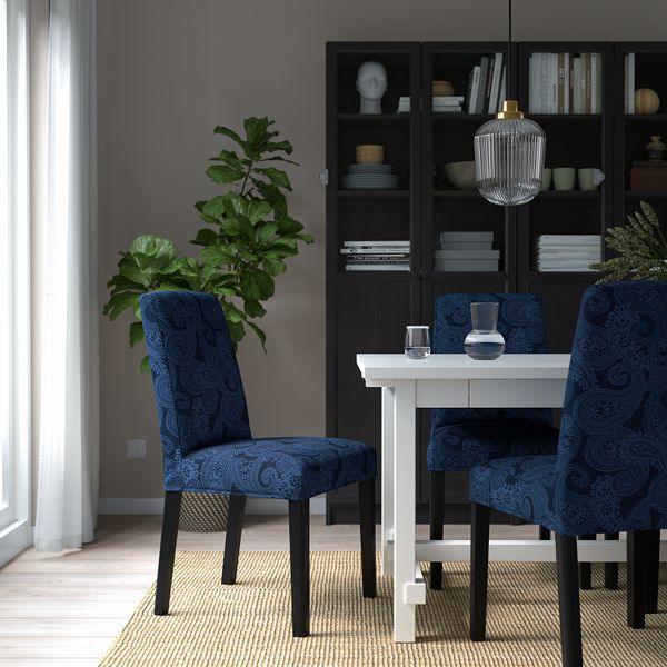 Стул, черный, Kvillsfors темно-синий, синий IKEA BERGMUND БЕРГМУНД 894.186.98 - фото 9