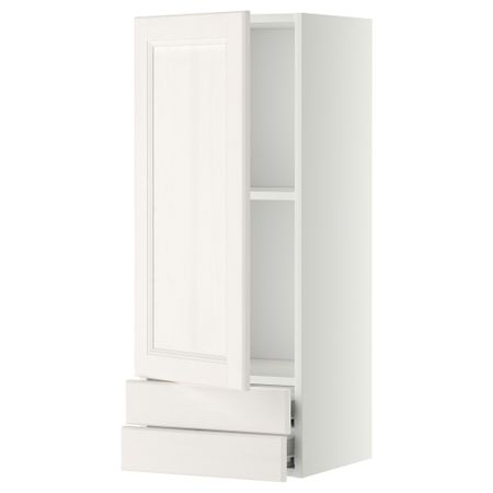 Навесной шкаф с дверцей, 2 ящика МЕТОД / ФОРВАРА, белый, Лаксарби белый