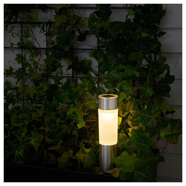 Светодиодная подсветка на солнечных батарея СОЛВИДЕН, цилиндр, цвет алюминия - схема-чертеж с размерами