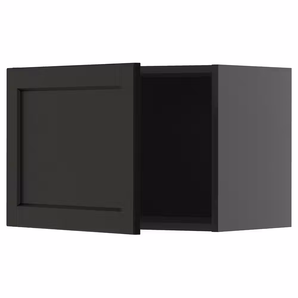 METOD Навесной шкаф - черно-серый/Lerhyttan черная морилка 60x40 см - фото 1