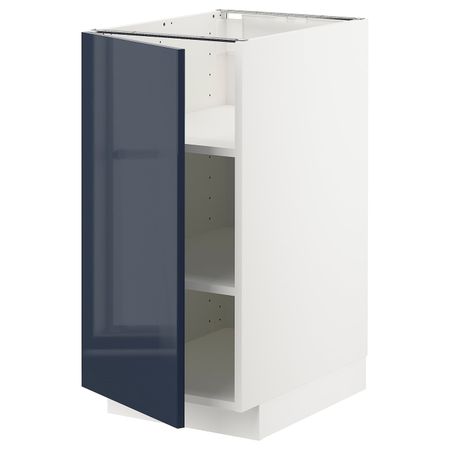 Напольный шкаф с полками, белый/Ерста черно-синий 40x60 см IKEA METOD МЕТОД 292.755.36