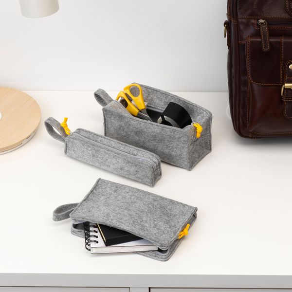 Сумочка для аксессуаров, 3 предм., фетр IKEA KNALLBÅGE КНАЛЛБОГЕ 704.288.38 - фото 4