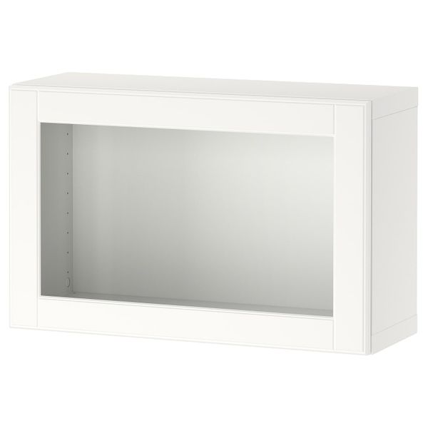 Стеллаж со стеклянная дверью, белый/оствик белый 60x22x38 см IKEA BESTÅ БЕСТО 594.412.33 - фото 1