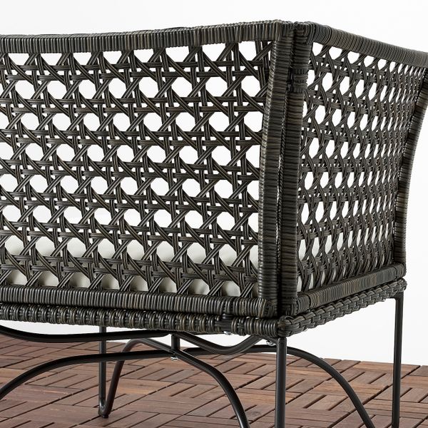 2-местный модульный диван, садовый, темно-серый/Куддарна бежевый 146x73 см IKEA JUTHOLMEN ЮТХОЛЬМЕН 093.851.64 - фото 3