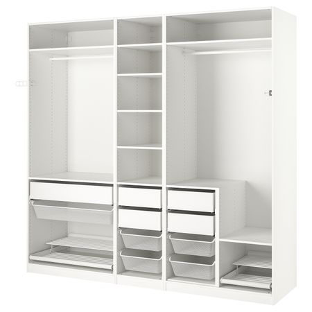Гардероб, комбинация, белый 250x58x236 см IKEA PAX ПАКС 893.962.53