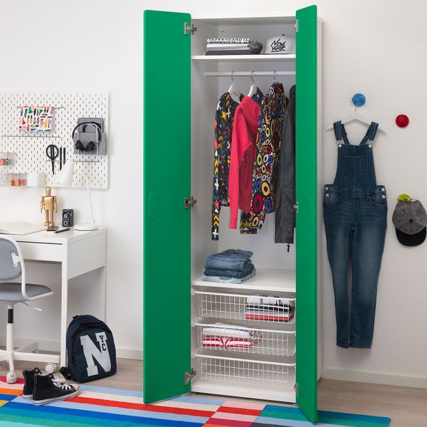 Гардероб, белый/зеленый 60x50x192 см IKEA STUVA СТУВА / FRITIDS ФРИТИДС 492.658.76 - схема-чертеж с размерами