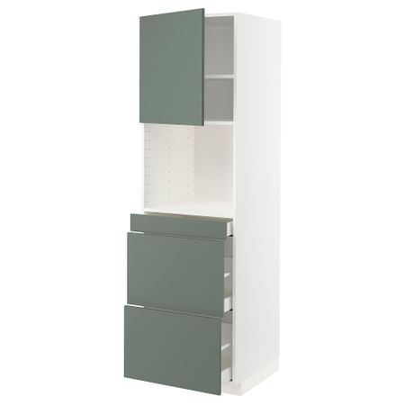 Высокий шкаф для СВЧ, дверца,3ящика, 60x60x200 cm IKEA METOD МЕТОД, MAXIMERA МАКСИМЕРА 294.635.37