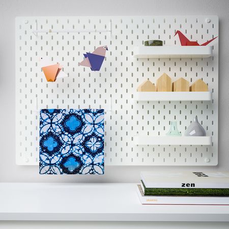 Настенная панель, комбинация, белый 76x56 см IKEA SKÅDIS СКОДИС 592.858.26