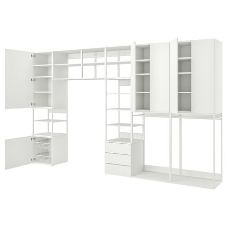 Комбинация с 6 дверьми, 3 ящиками, белый/Фоннес белый 420x42x241 см IKEA OPPHUS ОПХУС 193.243.87
