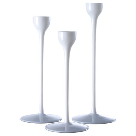 Набор подсвечников, 3 штуки БЛОМСТЭР, стекло, белый