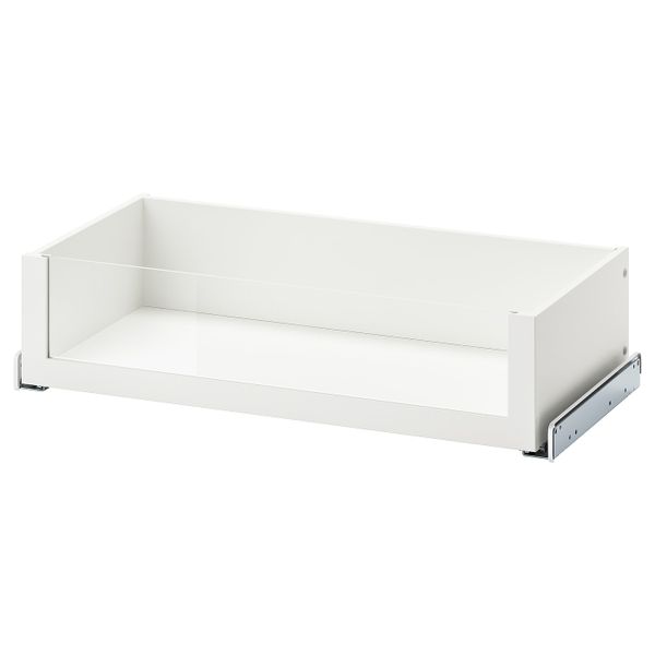 Ящик со стеклянной фронтальной панелью, белый 75x35 см IKEA KOMPLEMENT КОМПЛИМЕНТ 804.340.18 - фото 1