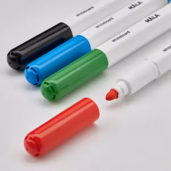 MÅLA Маркер для доски/губка - разные цвета - схема-чертеж с размерами