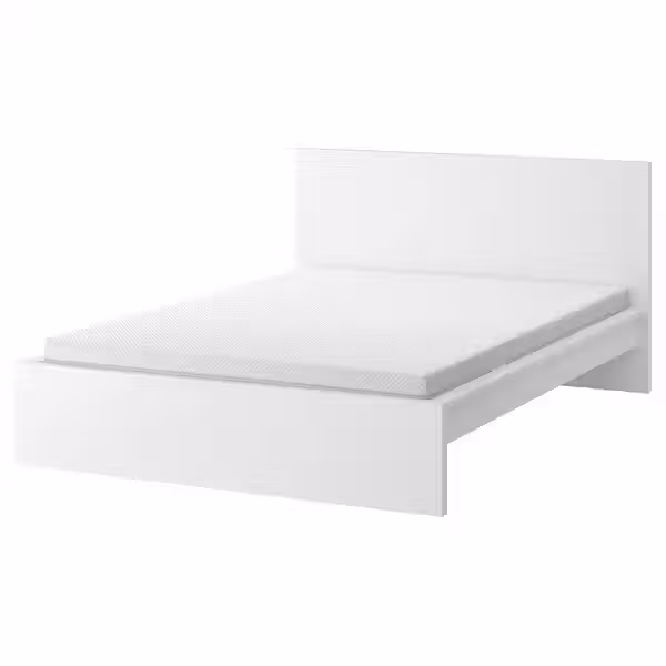 MALM Каркас кровати с матрасом - белый/Åbygda жесткий 140x200 см - фото 1