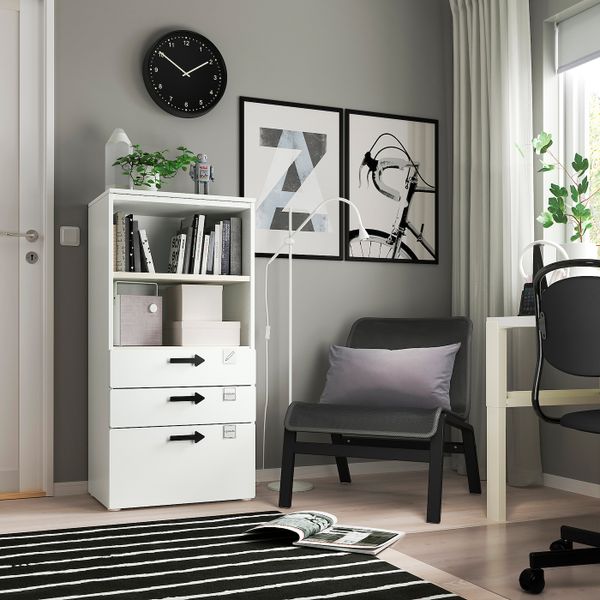 Стеллаж, белый белый/с 3 ящиками 60x42x123 см IKEA SMÅSTAD СМОСТАД / OPPHUS ОПХУС 694.205.17 - фото 4
