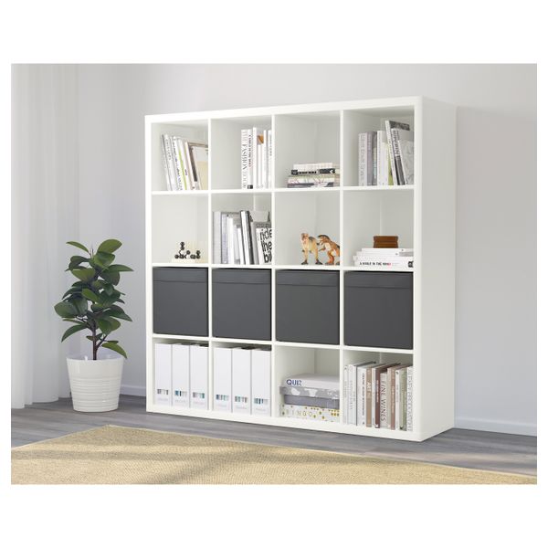 Стеллаж с 4 вставками, белый, черный 147x147 см IKEA KALLAX КАЛЛАКС 492.281.10 - фото 2