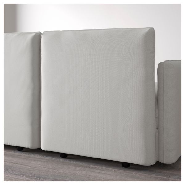 4-местный диван-кровать ВАЛЛЕНТУНА, Оррста светло-серый - схема-чертеж с размерами