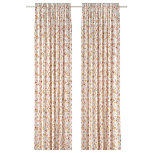 Гардины, 2 шт., цветок 145x300 см IKEA SKÄRMMAL СКЭРММАЛ 505.219.03 - фото 1