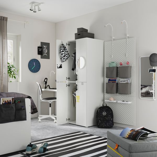 Гардероб, 60x57x181 см, белый береза, с 2 платяными штангами IKEA PLATSA ПЛАТСАA ПЛАТСА, SMÅSTAD СМОСТАД 194.304.82 - фото 8