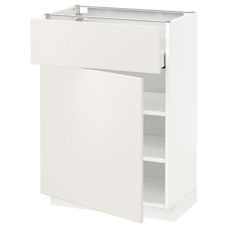 Напольный шкаф с ящиком/дверцей, белый/Веддинге белый 60x37 см IKEA METOD МЕТОД / MAXIMERA МАКСИМЕРА 894.451.59