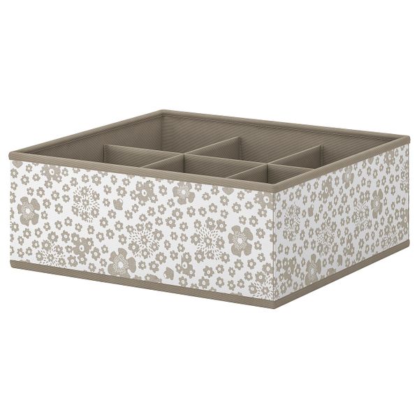 Ящик с отделениями, бежевый 37x40x15 см IKEA STORSTABBE СТОРСТАББЕ 904.261.88 - фото 1