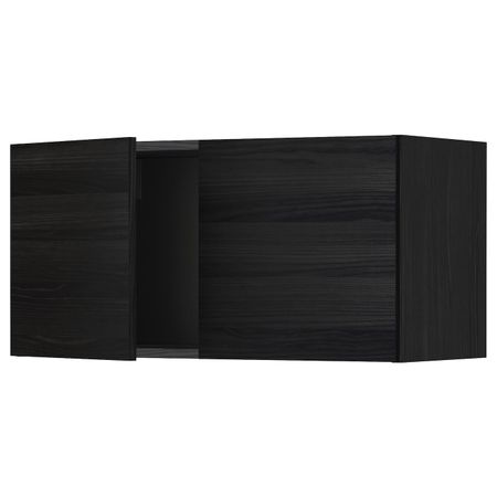 Навесной шкаф с 2 дверями, черный, Тингсрид черный 80x40 см IKEA МЕТОД 392.322.59