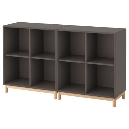 Комбинация шкафов с ножками, темно-серый 140x35x80 см IKEA ЭКЕТ 292.864.79