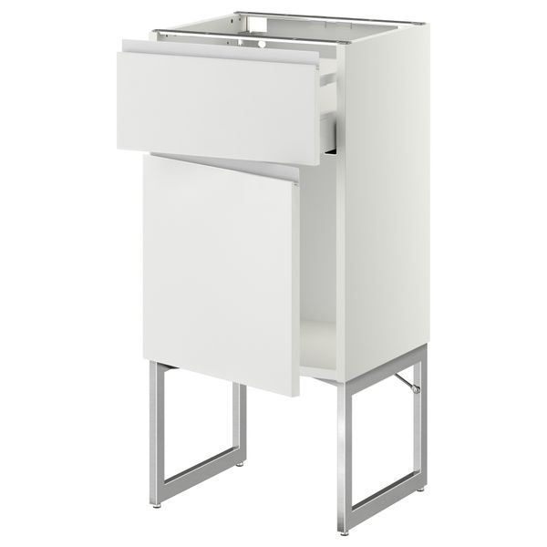 Напольный шкаф с ящиком, дверью МЕТОД / МАКСИМЕРА, белый, Нодста белый - схема-чертеж с размерами
