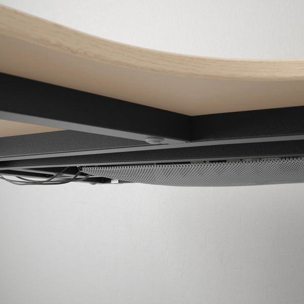 Угловой письменный стол левый, дубовый шпон, беленый/черный 160x110 см IKEA BEKANT БЕКАНТ 092.828.06 - фото 3