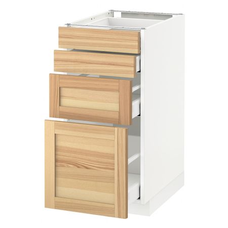 Напольный шкаф 4 фронтальных панели, 4 ящика, белый/Торхэмн ясень 40x60 см IKEA METOD МЕТОД / MAXIMERA МАКСИМЕРА 792.357.79