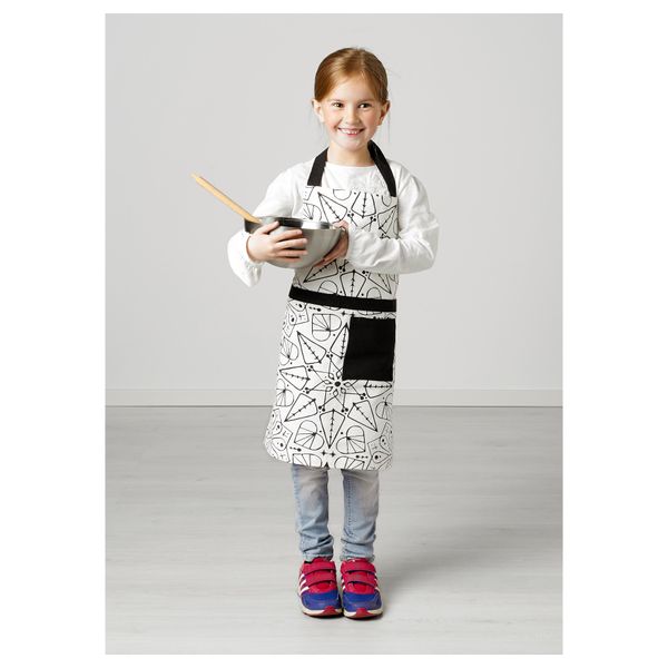 Фартук детский ВИНТЕР 2016, белый, черный - схема-чертеж с размерами