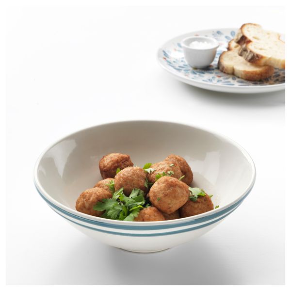 Миска сервировочная ФИНСТИЛТ, белый с оттенком, синий (19 см) - фото 2