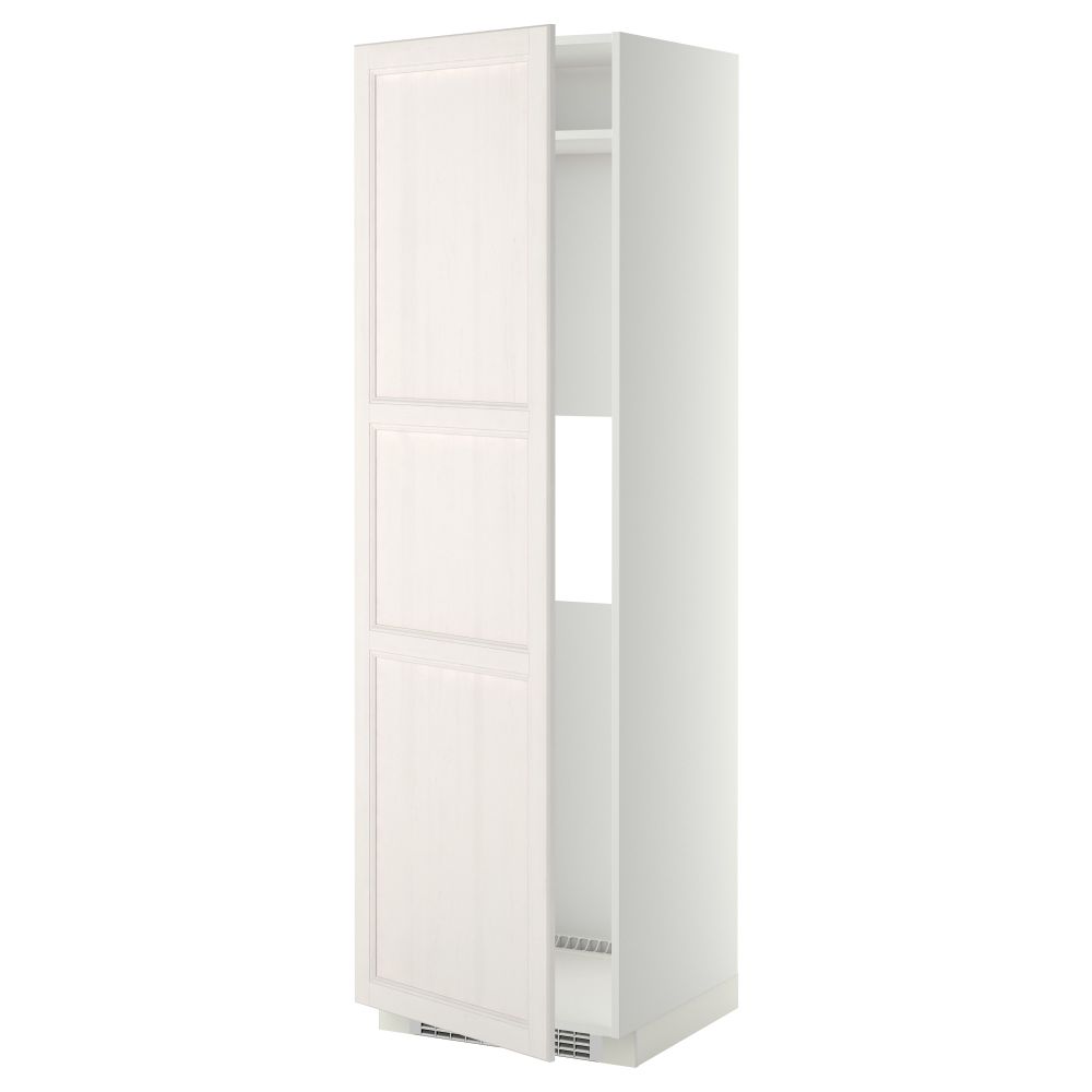 Высокий шкаф для холодильника или морозильника, с дверцами МЕТОД, белый, Лаксарби белый (60x60x200 см) - схема-чертеж с размерами