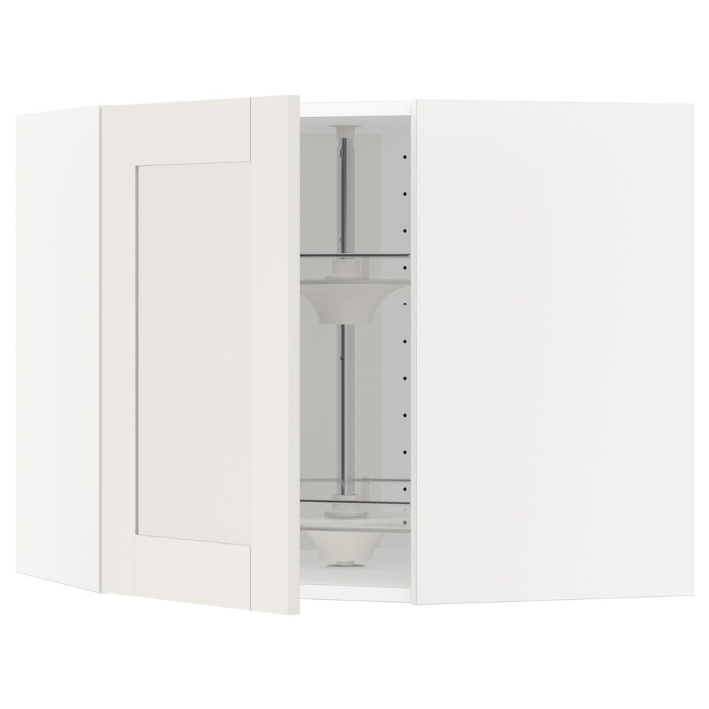 Угловой навесного шкаф с вращающейся секц, белый/Сэведаль белый 68x60 см IKEA METOD МЕТОД 092.232.18 - фото 1