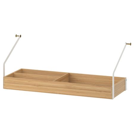 Полка с отделениями для хранения, бамбук 61x25 см IKEA СВАЛЬНЭС 603.592.51